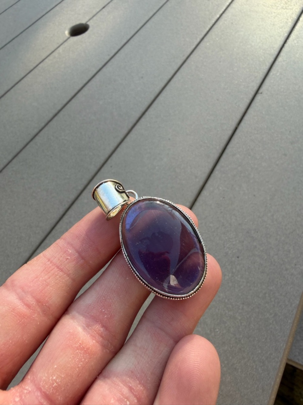 Purple Gemstone Pendant Handmade 925 Sterling Silver Pendant Jewelry